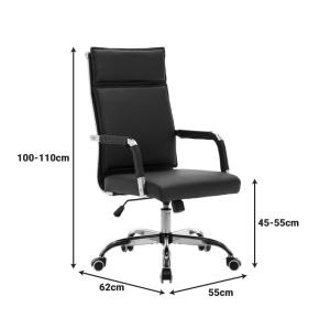 Office chair Mavel Pu in black color 55x62x100-110 cm