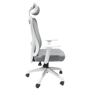 Офис стол Mexer сива мрежа-бяла метална Основаxнайлонова рамка 60x49x130hcm HM1195