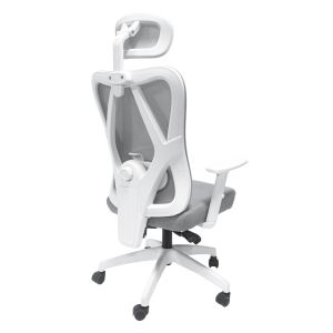 Офис стол Mexer сива мрежа-бяла метална Основаxнайлонова рамка 60x49x130hcm HM1195