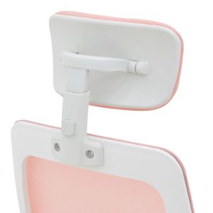 Office chair Peja, fabric, mesh, pink, white frame, 58x60x107-117 cm
