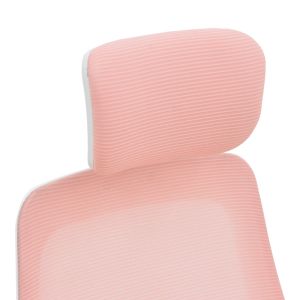 Office chair Peja, fabric, mesh, pink, white frame, 58x60x107-117 cm