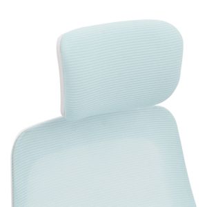 Office chair Peja, fabric, mesh, light blue, white frame, 58x60x107-117 cm