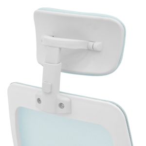 Office chair Peja, fabric, mesh, light blue, white frame, 58x60x107-117 cm