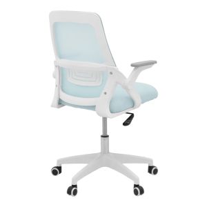 Office chair Reji, fabric, mesh, light blue - white frame, 58x60x89-99 cm