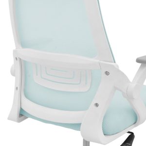 Office chair Reji, fabric, mesh, light blue - white frame, 58x60x89-99 cm