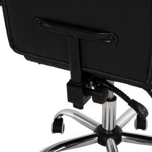 Office chair Seena, black and white Pu, foldable footrest 62x65x115cm Hm1190,02
