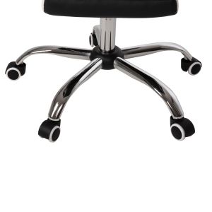 Office chair Seena, black and white Pu, foldable footrest 62x65x115cm Hm1190,02