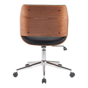 Office chair Setulo black, Pu-chrome base, 53x61x79-89 cm