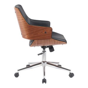 Office chair Setulo black, Pu-chrome base, 53x61x79-89 cm