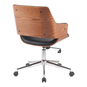 Office chair Setulo black, Pu-chrome base, 53x61x79-89 cm