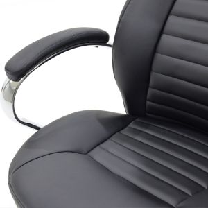 Офис стол Sonar Manager с пу в черен цвят