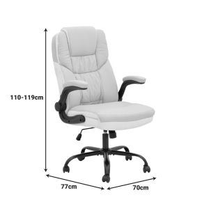Stellar office chair made of Pu in beige-ecru shade 70x77x110-119cm