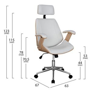 Офис стол Superior Pro цвят сонома бяло Hm1109,02 63x67x123cm