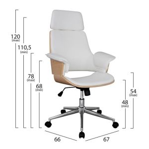 Office chair Superior Pro, Sonama-white 67x66x120cm Hm1110,02