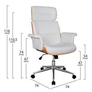 Office chair Superior Pro, Sonama-white 74x74x116cm Hm1108,02