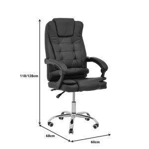 Офис стол Toronsi черен Pu 60x68x128cm