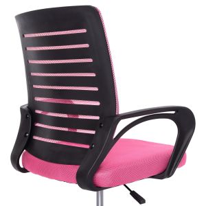Офис стол Trail Hm1192.35 розова мрежа-хромиран метален крак 62x51x98hcm.
