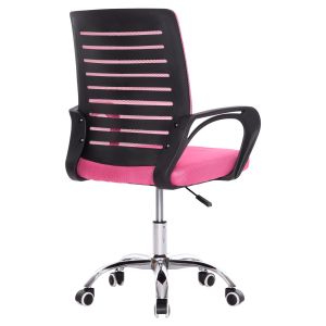 Офис стол Trail Hm1192.35 розова мрежа-хромиран метален крак 62x51x98hcm.