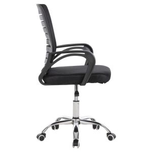 Office chair Trail, black mesh, chrome metal legs 64x55x98.5cm HM1192