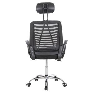 Office chair Trail2, black mesh, chrome metal legs 62x59x120cm Hm1193