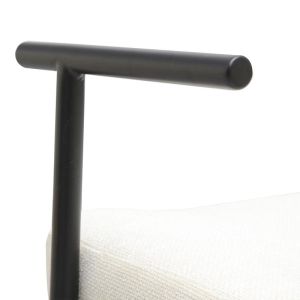 Vindor office chair, cream fabric, with black metal leg 65x68.5x79.5cm