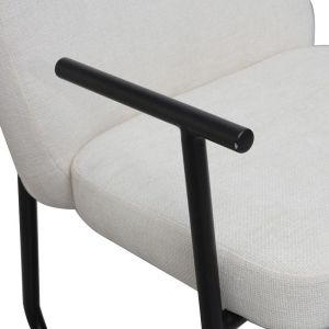 Vindor office chair, cream fabric, with black metal leg 65x68.5x79.5cm