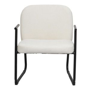 Vindor office chair, cream fabric, with black metal leg 65x68.5x79.5cm
