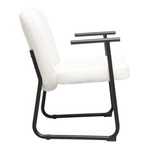 Vindor office chair, cream fabric, with black metal leg 65x68.5x79.5cm