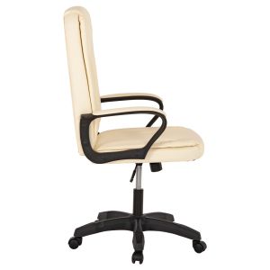 Office chair ecru Pu leather 63x70x114cm Hm1188,03