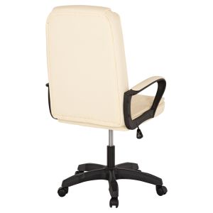 Office chair ecru Pu leather 63x70x114cm Hm1188,03