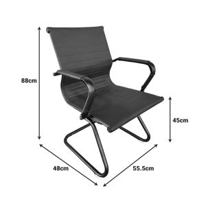ОФИС СТОЛ ЗА ГОСТИ VALTER, ЧЕРЕН, PU, 55.5X48X88 СМ