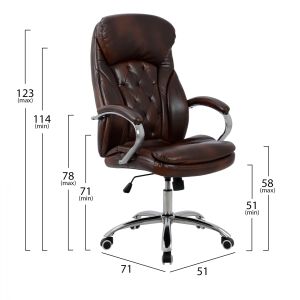 Office chair brown 65x73x125cm Hm1099.09