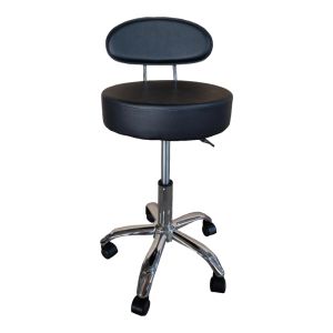 Офис стол на колелца с облегалка Tebere Pu в черен цвят 35x35x65-77см