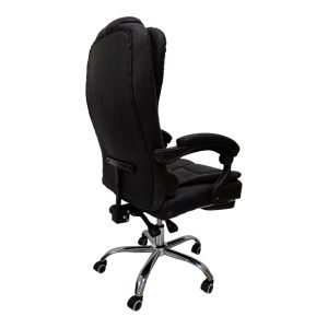 Офис стол с поставка за крака Worko Pu в черен нюанс 66x62x113-121см