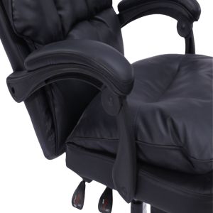 Office chair with footrest Dietina Pu in black color 60x50x105-115cm