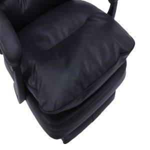 Office chair with footrest Dietina Pu in black color 60x50x105-115cm