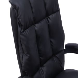 Office chair with footrest Dietina Pu in black color 60x50x105-115cm