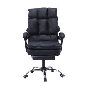 Office chair with footrest Dietina Pu in black color 60x50x105-115cm