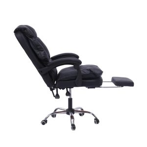 Office chair with footrest Dietina Pu in black color 60x50x105-115cm