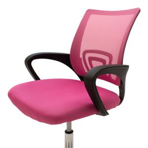 Office chair with extendable reflex Berto Ii with mesh fabric in pink-black shade 60x48x85-95 cm