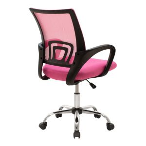 Office chair with extendable reflex Berto Ii with mesh fabric in pink-black shade 60x48x85-95 cm