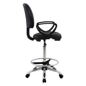 Office chair with stool, black 56.5x60x(114-136)cm HM1042.01