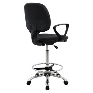 Office chair with stool, black 56.5x60x(114-136)cm HM1042.01