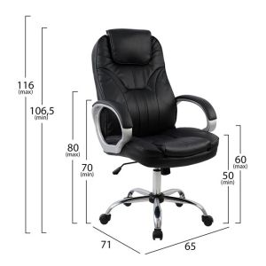 Office chair with chrome base 65x71x106.5cm HM1025.01