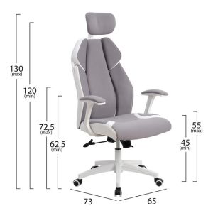 Office chair gray-white 65x73x130cm Hm1086,10