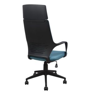 Office chair gray-light blue and black base 64x61x126cm Hm1054,06