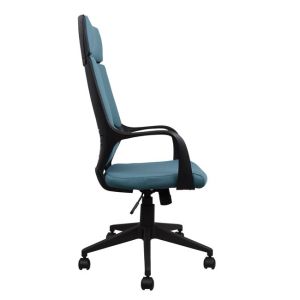 Office chair gray-light blue and black base 64x61x126cm Hm1054,06