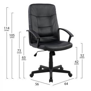 Office chair black 64x56x114cm Hm1033