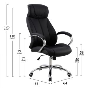 Office chair black 64x83x126cm Hm1096,01