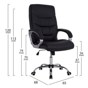 Office chair black 65x68x120cm Hm1087,01
